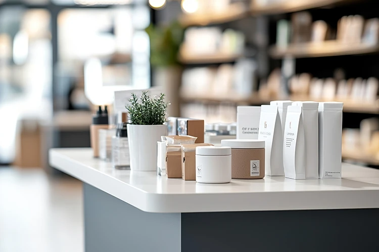 Banco cassa di un negozio di creme a Parma