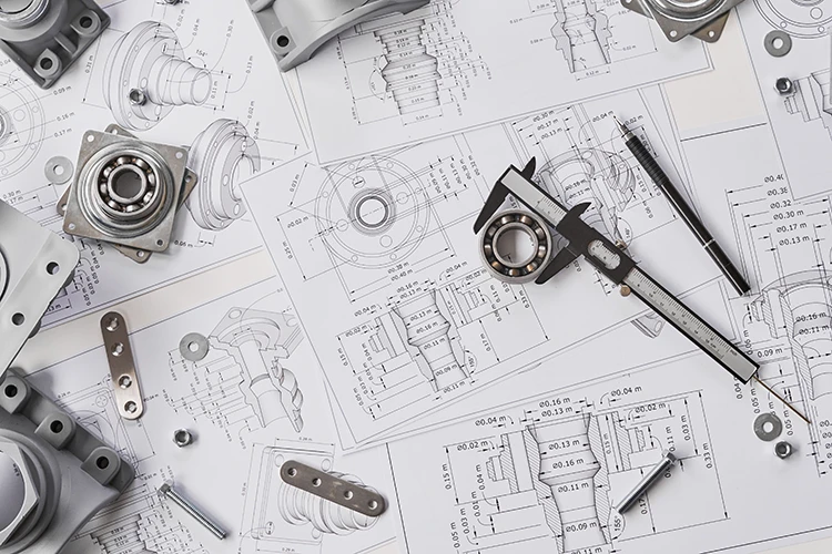 Disegno tecnico del pezzo da assemblare a Modena