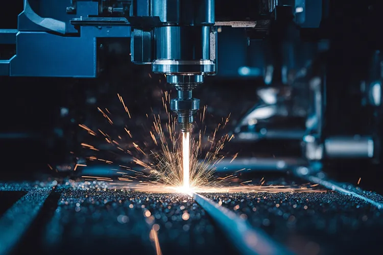 Taglio laser di una lamiera in acciaio inox a Parma